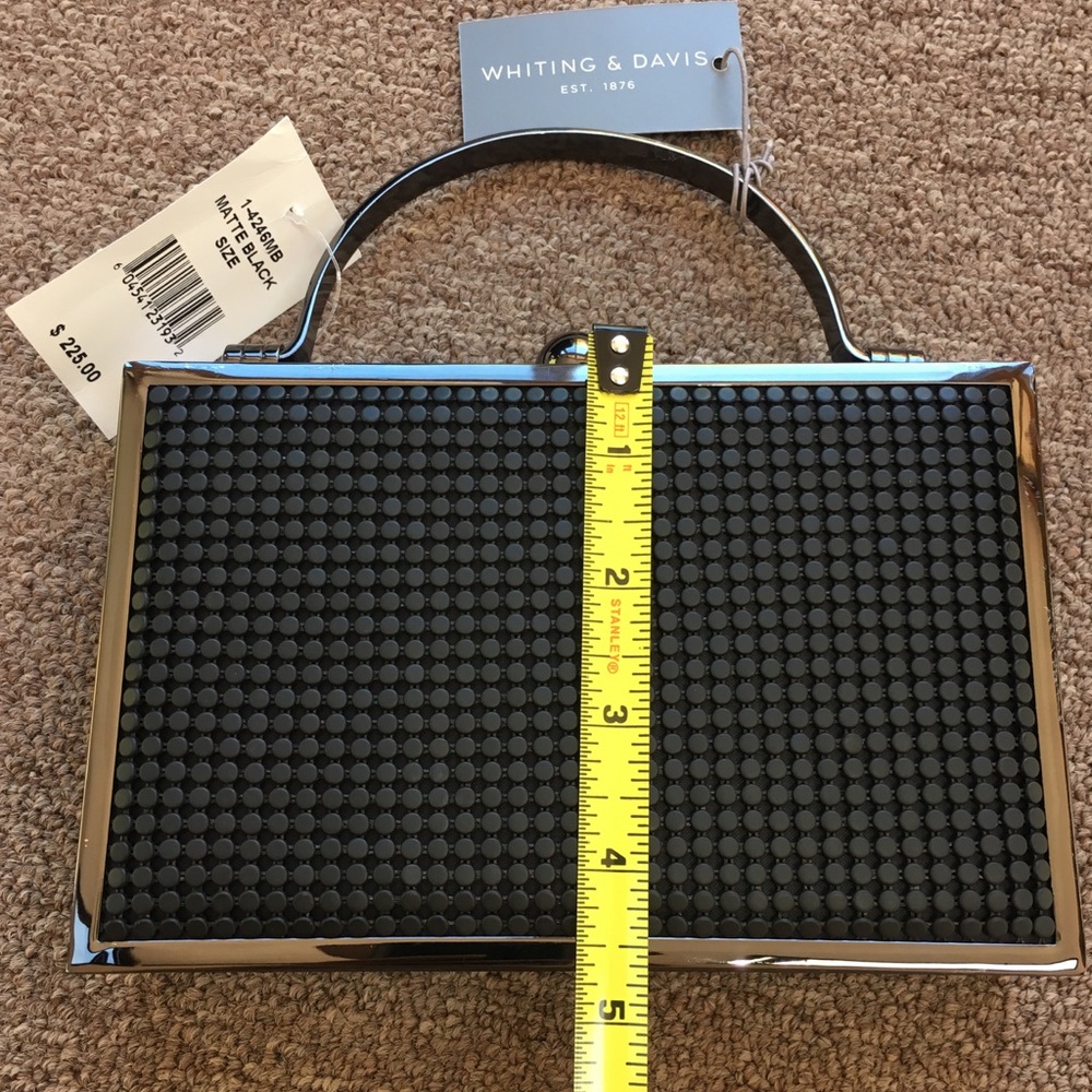 Whiting & Davis clutch black metal mesh NWT - Picture 5 of 5